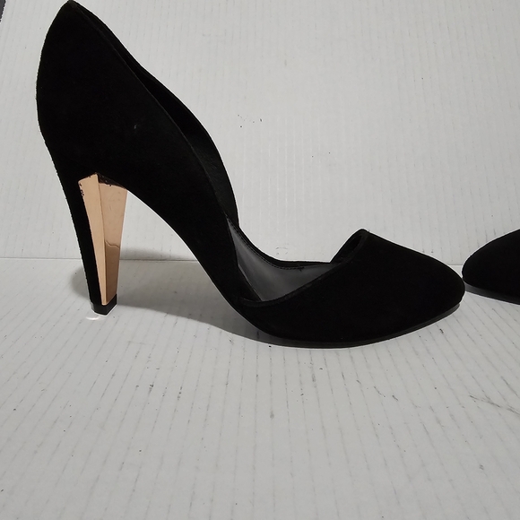 Rebecca Minkoff Shoes - Rebecca Minkoff Black Suede D'Orsay Women's Pumps Gold Tone Heel Sz 8.5 Shoes